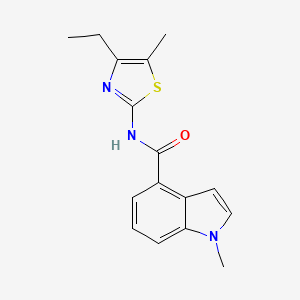molecular formula C16H17N3OS B12170670 N-(4-ethyl-5-methylthiazol-2-yl)-1-methyl-1H-indole-4-carboxamide 