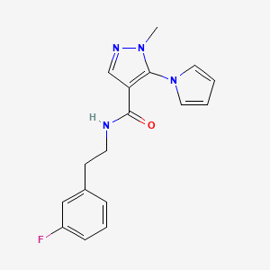 molecular formula C17H17FN4O B12170696 N-[2-(3-fluorophenyl)ethyl]-1-methyl-5-(1H-pyrrol-1-yl)-1H-pyrazole-4-carboxamide 