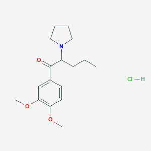 molecular formula C17H26ClNO3 B121707 3',4'-Dimethoxy-alpha-pyrrolidinopentiophenone hydrochloride CAS No. 850351-99-4