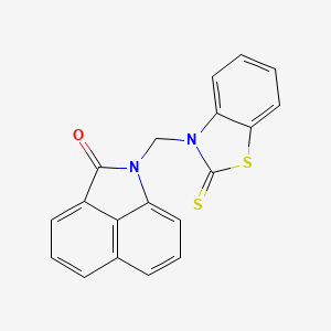 molecular formula C19H12N2OS2 B12170708 1-[(2-thioxo-1,3-benzothiazol-3(2H)-yl)methyl]benzo[cd]indol-2(1H)-one 