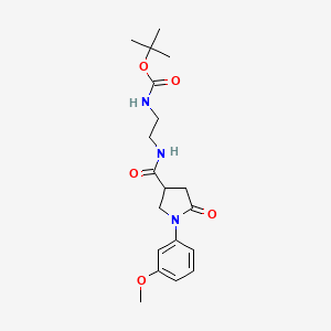 molecular formula C19H27N3O5 B12170740 Tert-butyl [2-({[1-(3-methoxyphenyl)-5-oxopyrrolidin-3-yl]carbonyl}amino)ethyl]carbamate 