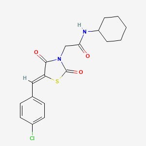 molecular formula C18H19ClN2O3S B12170768 2-[(5Z)-5-(4-chlorobenzylidene)-2,4-dioxo-1,3-thiazolidin-3-yl]-N-cyclohexylacetamide 