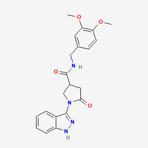 molecular formula C21H22N4O4 B12170895 N-(3,4-dimethoxybenzyl)-1-(2H-indazol-3-yl)-5-oxopyrrolidine-3-carboxamide 