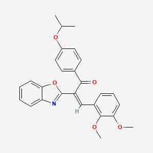 molecular formula C27H25NO5 B12170899 (2Z)-2-(1,3-benzoxazol-2-yl)-3-(2,3-dimethoxyphenyl)-1-[4-(propan-2-yloxy)phenyl]prop-2-en-1-one 