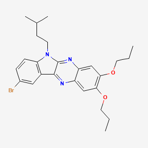 molecular formula C25H30BrN3O2 B12170995 2-Bromo-5-(3-methylbutyl)-8,9-dipropoxyindolo[2,3-b]quinoxaline 