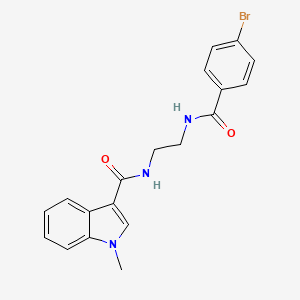 molecular formula C19H18BrN3O2 B12171008 N-(2-{[(4-bromophenyl)carbonyl]amino}ethyl)-1-methyl-1H-indole-3-carboxamide 