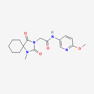 molecular formula C17H22N4O4 B12171043 N-(6-methoxypyridin-3-yl)-2-(1-methyl-2,4-dioxo-1,3-diazaspiro[4.5]dec-3-yl)acetamide 