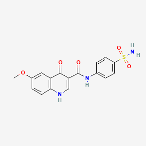 molecular formula C17H15N3O5S B12171100 4-hydroxy-6-methoxy-N-(4-sulfamoylphenyl)quinoline-3-carboxamide 