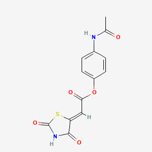 molecular formula C13H10N2O5S B12171111 4-(Acetylamino)phenyl 2-(2,4-dioxo-1,3-thiazolidin-5-ylidene)acetate 