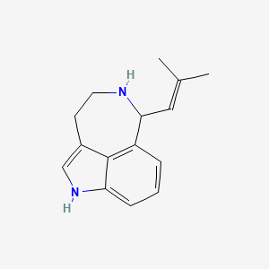 molecular formula C15H18N2 B1217113 1H-Azepino(5,4,3-cd)indole, 3,4,5,6-tetrahydro-6-(2-methyl-1-propenyl)-, (-)- CAS No. 80152-02-9