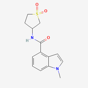 molecular formula C14H16N2O3S B12171140 N-(1,1-dioxidotetrahydrothiophen-3-yl)-1-methyl-1H-indole-4-carboxamide 