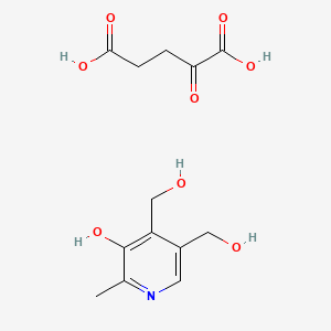 molecular formula C13H17NO8 B1217117 (5-Hydroxy-6-methylpyridine-3,4-diyl)dimethanol 2-oxopentanedioate CAS No. 27280-85-9