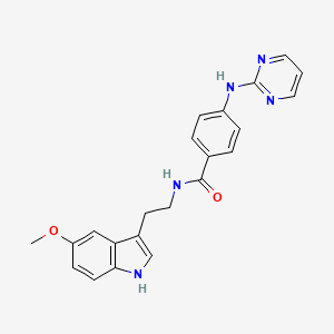 molecular formula C22H21N5O2 B12171264 N-[2-(5-methoxy-1H-indol-3-yl)ethyl]-4-(pyrimidin-2-ylamino)benzamide 