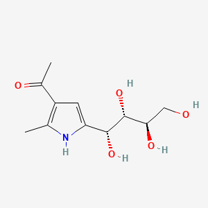 molecular formula C11H17NO5 B1217129 3-Acetyl-5-(D-arabino-tetrahydrobutyl)-2-methylpyrrole CAS No. 6118-39-4
