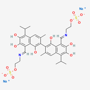 molecular formula C34H38N2Na2O14S2 B1217131 Gossypol beta-aminoethyl sodium sulfate CAS No. 76500-07-7