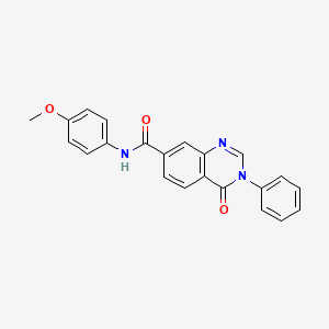 molecular formula C22H17N3O3 B12171326 N-(4-methoxyphenyl)-4-oxo-3-phenyl-3,4-dihydroquinazoline-7-carboxamide 