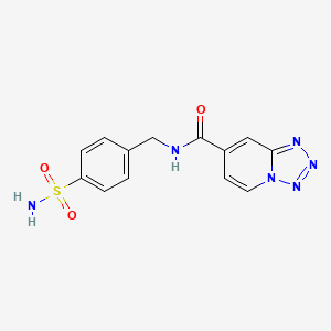 molecular formula C13H12N6O3S B12171352 N-(4-sulfamoylbenzyl)tetrazolo[1,5-a]pyridine-7-carboxamide 