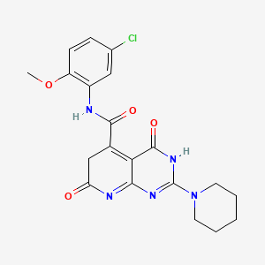 molecular formula C20H20ClN5O4 B12171354 N-(5-chloro-2-methoxyphenyl)-4,7-dioxo-2-piperidin-1-yl-3,6-dihydropyrido[2,3-d]pyrimidine-5-carboxamide 