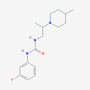 molecular formula C16H24FN3O B12171455 1-(3-Fluorophenyl)-3-(2-(4-methylpiperidin-1-yl)propyl)urea 