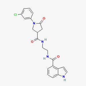 molecular formula C22H21ClN4O3 B12171523 N-[2-({[1-(3-chlorophenyl)-5-oxopyrrolidin-3-yl]carbonyl}amino)ethyl]-1H-indole-4-carboxamide 