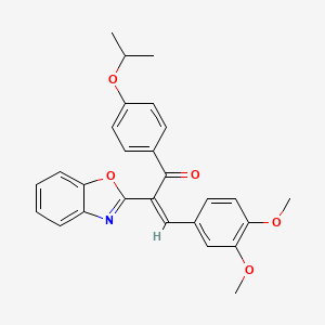 molecular formula C27H25NO5 B12171598 (2Z)-2-(1,3-benzoxazol-2-yl)-3-(3,4-dimethoxyphenyl)-1-[4-(propan-2-yloxy)phenyl]prop-2-en-1-one 