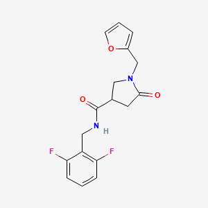 molecular formula C17H16F2N2O3 B12171642 N-(2,6-difluorobenzyl)-1-(furan-2-ylmethyl)-5-oxopyrrolidine-3-carboxamide 
