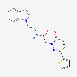 molecular formula C20H18N4O2S B12171694 N-[2-(1H-indol-1-yl)ethyl]-2-[6-oxo-3-(thiophen-2-yl)pyridazin-1(6H)-yl]acetamide 