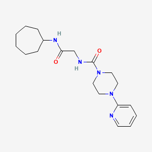 molecular formula C19H29N5O2 B12171776 N-[2-(cycloheptylamino)-2-oxoethyl]-4-(pyridin-2-yl)piperazine-1-carboxamide 