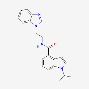 molecular formula C21H22N4O B12171788 N-[2-(1H-benzimidazol-1-yl)ethyl]-1-(propan-2-yl)-1H-indole-4-carboxamide 