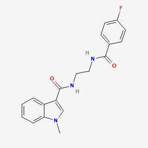 molecular formula C19H18FN3O2 B12171833 N-(2-{[(4-fluorophenyl)carbonyl]amino}ethyl)-1-methyl-1H-indole-3-carboxamide 