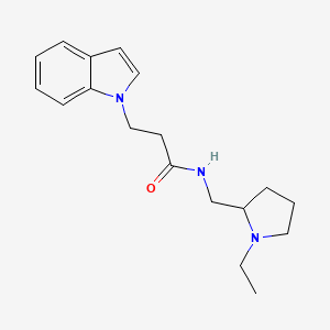 molecular formula C18H25N3O B12171847 N-((1-ethylpyrrolidin-2-yl)methyl)-3-(1H-indol-1-yl)propanamide 