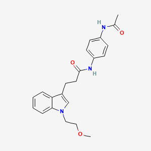 molecular formula C22H25N3O3 B12171868 N-[4-(acetylamino)phenyl]-3-[1-(2-methoxyethyl)-1H-indol-3-yl]propanamide 