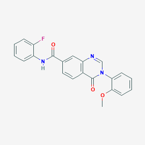 molecular formula C22H16FN3O3 B12171965 N-(2-fluorophenyl)-3-(2-methoxyphenyl)-4-oxo-3,4-dihydroquinazoline-7-carboxamide 