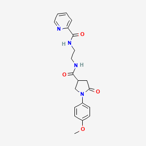 molecular formula C20H22N4O4 B12171975 N-[2-({[1-(4-methoxyphenyl)-5-oxopyrrolidin-3-yl]carbonyl}amino)ethyl]pyridine-2-carboxamide 