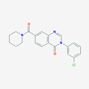 molecular formula C20H18ClN3O2 B12171986 3-(3-chlorophenyl)-7-(piperidin-1-ylcarbonyl)quinazolin-4(3H)-one 