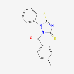 (4-methylphenyl)(2-sulfanylidene[1,2,4]triazolo[5,1-b][1,3]benzothiazol-1(2H)-yl)methanone