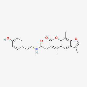 molecular formula C24H23NO5 B12172003 N-[2-(4-hydroxyphenyl)ethyl]-2-(3,5,9-trimethyl-7-oxo-7H-furo[3,2-g]chromen-6-yl)acetamide 