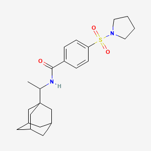 molecular formula C23H32N2O3S B12172059 N-[1-(adamantan-1-yl)ethyl]-4-(pyrrolidine-1-sulfonyl)benzamide 