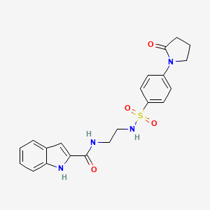 molecular formula C21H22N4O4S B12172082 N-[2-({[4-(2-oxopyrrolidin-1-yl)phenyl]sulfonyl}amino)ethyl]-1H-indole-2-carboxamide 