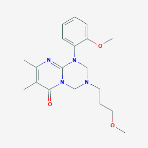 molecular formula C19H26N4O3 B12172184 1-(2-Methoxyphenyl)-3-(3-methoxypropyl)-7,8-dimethyl-2,4-dihydropyrimido[1,2-a][1,3,5]triazin-6-one 