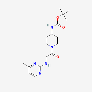molecular formula C18H29N5O3 B12172185 tert-butyl {1-[N-(4,6-dimethylpyrimidin-2-yl)glycyl]piperidin-4-yl}carbamate 