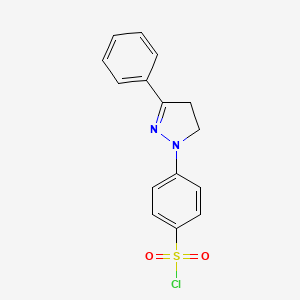 molecular formula C15H13ClN2O2S B1217223 4-(3-Phenyl-4,5-dihydro-1H-pyrazol-1-yl)benzene-1-sulfonyl chloride CAS No. 41479-13-4