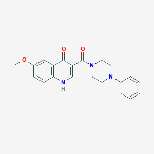 molecular formula C21H21N3O3 B12172255 (4-Hydroxy-6-methoxyquinolin-3-yl)(4-phenylpiperazin-1-yl)methanone 