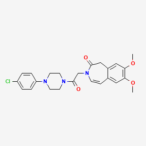 molecular formula C24H26ClN3O4 B12172299 3-{2-[4-(4-chlorophenyl)piperazin-1-yl]-2-oxoethyl}-7,8-dimethoxy-1,3-dihydro-2H-3-benzazepin-2-one 