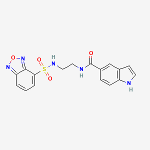 molecular formula C17H15N5O4S B12172306 N-{2-[(2,1,3-benzoxadiazol-4-ylsulfonyl)amino]ethyl}-1H-indole-5-carboxamide 
