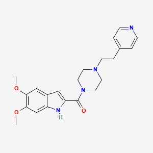 molecular formula C22H26N4O3 B12172326 (5,6-dimethoxy-1H-indol-2-yl){4-[2-(pyridin-4-yl)ethyl]piperazin-1-yl}methanone 