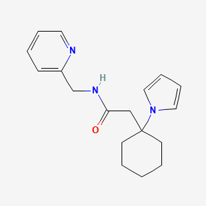 molecular formula C18H23N3O B12172411 N-(pyridin-2-ylmethyl)-2-[1-(1H-pyrrol-1-yl)cyclohexyl]acetamide 