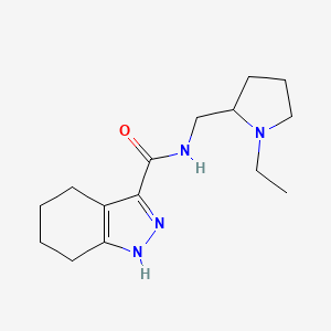 molecular formula C15H24N4O B12172419 N-[(1-ethyl-2-pyrrolidinyl)methyl]-4,5,6,7-tetrahydro-2H-indazole-3-carboxamide 