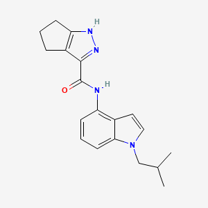 molecular formula C19H22N4O B12172458 N-[1-(2-methylpropyl)-1H-indol-4-yl]-2,4,5,6-tetrahydrocyclopenta[c]pyrazole-3-carboxamide 