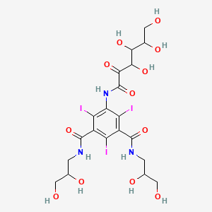 1-N,3-N-bis(2,3-dihydroxypropyl)-2,4,6-triiodo-5-[(3,4,5,6-tetrahydroxy-2-oxohexanoyl)amino]benzene-1,3-dicarboxamide